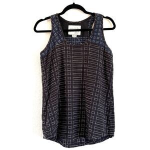 Ace & Jig Women’s Lattice Woven Textiles Tank Top Sleeveless Black & Blue
